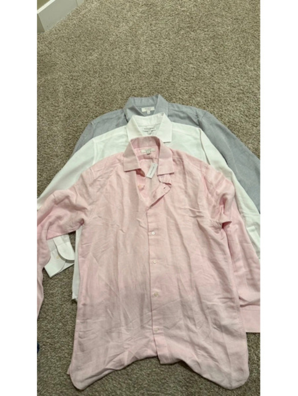 Banana Republic Premium Linen Dress Shirt Lot 3 L Slim